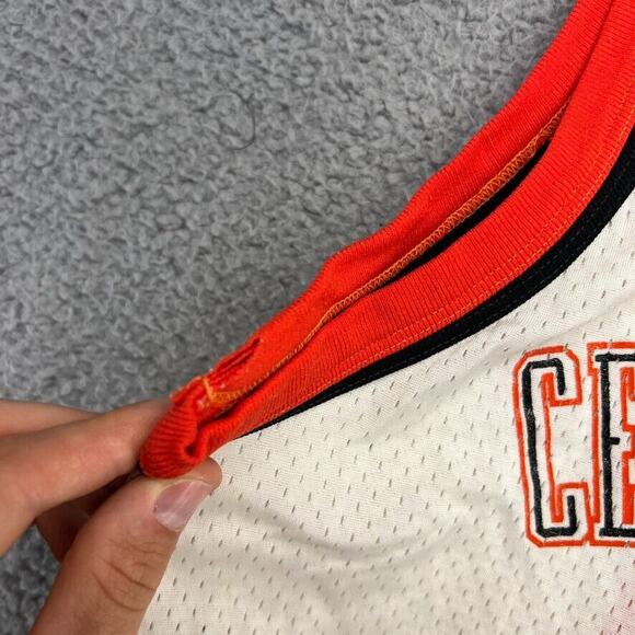 Vintage Center Line Basketball Jersey Mens Medium White Orange Mesh Champion 80s - Picture 6 of 12
